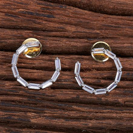 Cz Delicate Earring With Black Plating