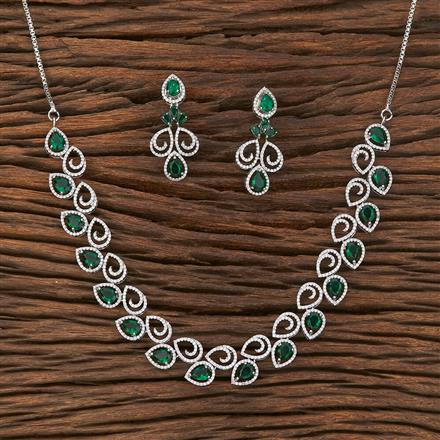 Cubic Zirconia Classic Necklace With Rhodium Plating