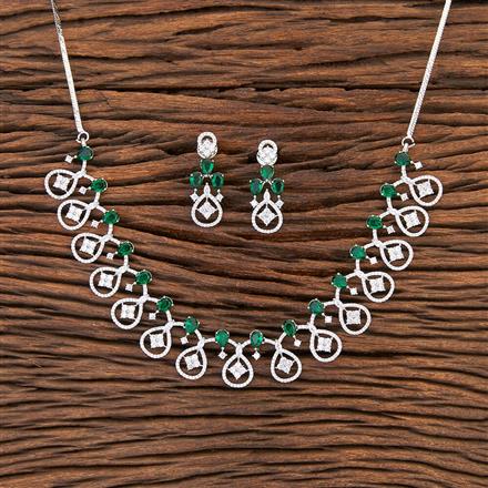 Cubic Zirconia Classic Necklace With Rhodium Plating