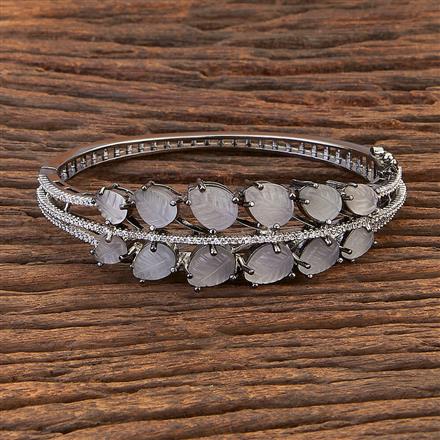 Cubic Zirconia Classic Kada With Black Plating