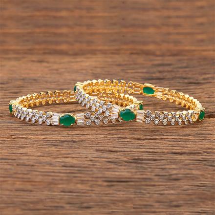 Cz Classic Bangles With 2 Tone Plating