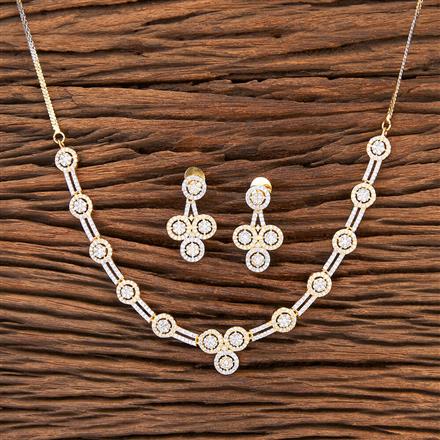 Cz Classic Necklace With 2 Tone Plating