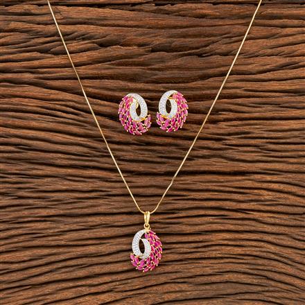 Cz Classic Pendant Set With 2 Tone Plating