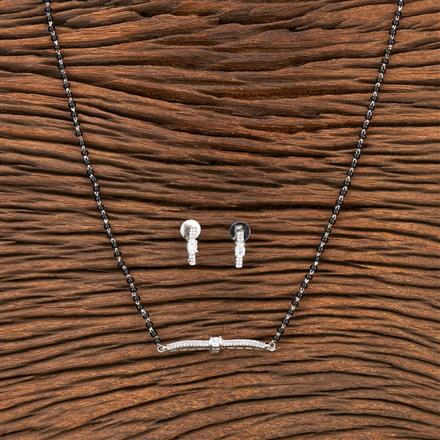 Cz Tanmaniya Mangalsutra With Rhodium Plating