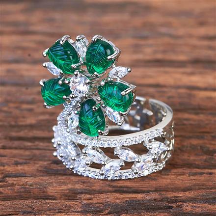 Cz Adjustable Ring With Rhodium Plating