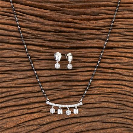 Cz Tanmaniya Mangalsutra With Rhodium Plating