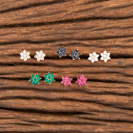 Cz Combo Earring Set With Gold Plating