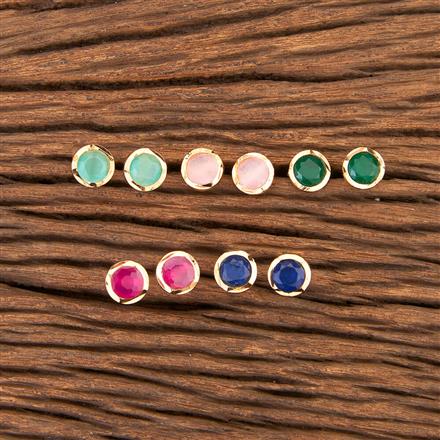 Cz Combo Earring Set With Gold Plating