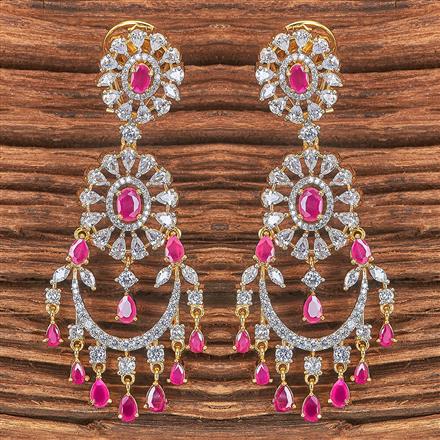Cz Classic Earring With 2 Tone Plating