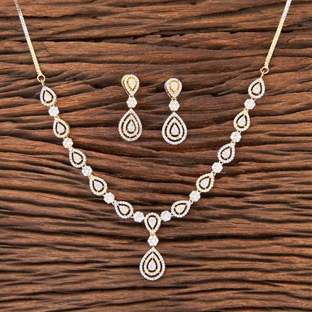 Cz Classic Necklace With 2 Tone Plating