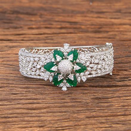 Cz Classic Kada With Rhodium Plating