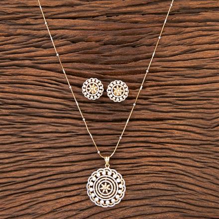Cz Classic Pendant Set With 2 Tone Plating