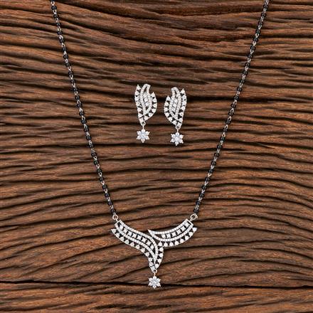 Cubic Zirconia Tanmaniya Mangalsutra With Rhodium Plating