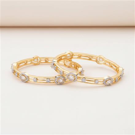 Cubic Zirconia Classic Bangles With 2 Tone Plating