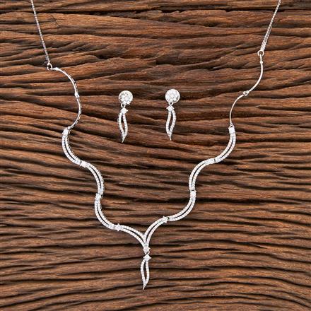 Cubic Zirconia Classic Necklace With Rhodium Plating