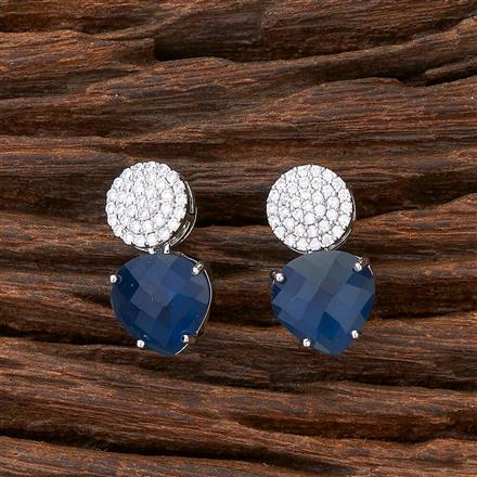 Cubic Zirconia Short Earring With Rhodium Plating