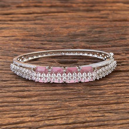 Cz Classic Kada With Rhodium Plating