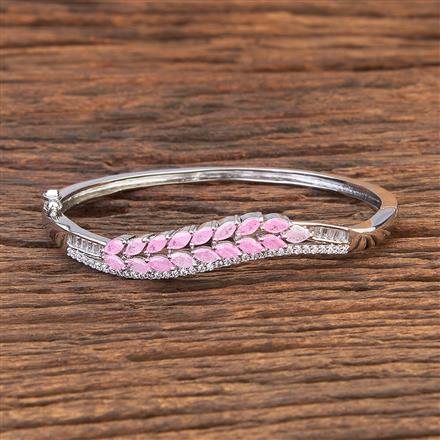 Cz Delicate Kada With Rhodium Plating