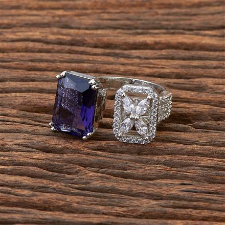 Cz Classic Ring With Rhodium Plating