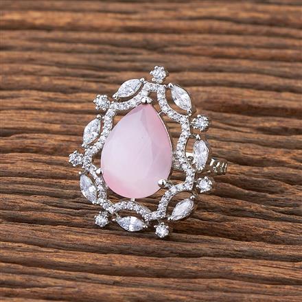 Cz Classic Ring With Rhodium Plating