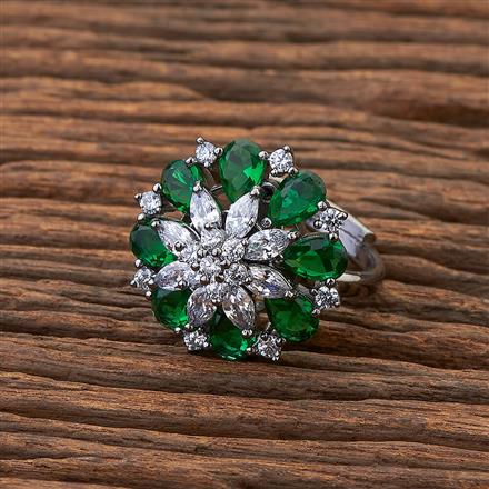 Cz Adjustable Ring With Black Plating