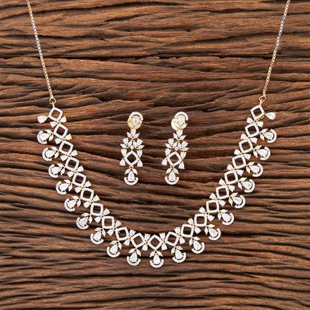 Cz Classic Necklace With 2 Tone Plating