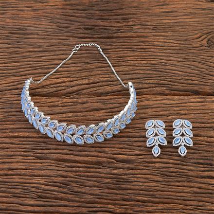 Cubic Zirconia Choker Necklace With Rhodium Plating
