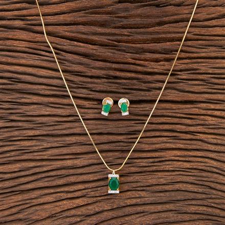 Cubic Zirconia Delicate Pendant Set With 2 Tone Plating