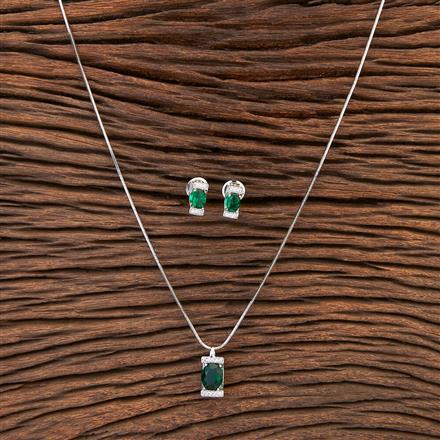Cubic Zirconia Delicate Pendant Set With Rhodium Plating