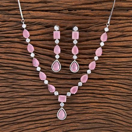 Cubic Zirconia Classic Necklace With Rhodium Plating