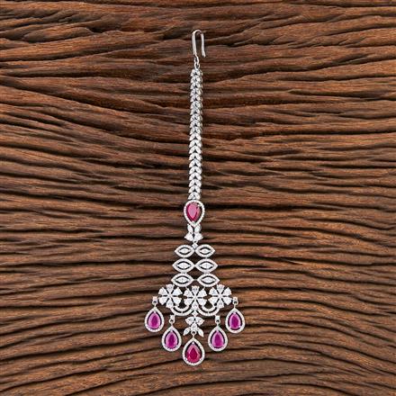 Cubic Zirconia Classic Tikka With Rhodium Plating