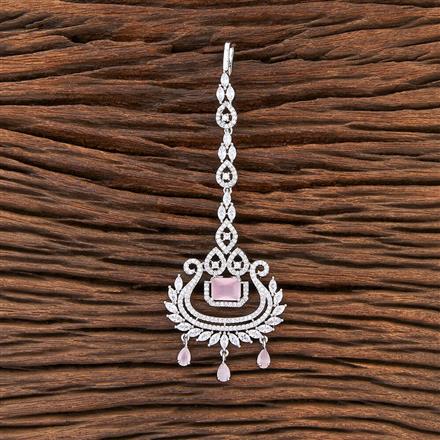 Cubic Zirconia Classic Tikka With Rhodium Plating