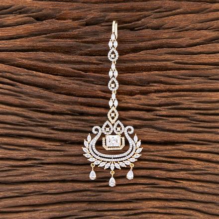 Cubic Zirconia Classic Tikka With 2 Tone Plating