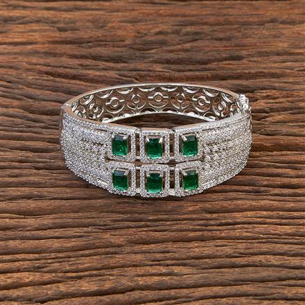 Cubic Zirconia Classic Kada With Rhodium Plating