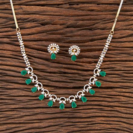 Cubic Zirconia Delicate Necklace With 2 Tone Plating