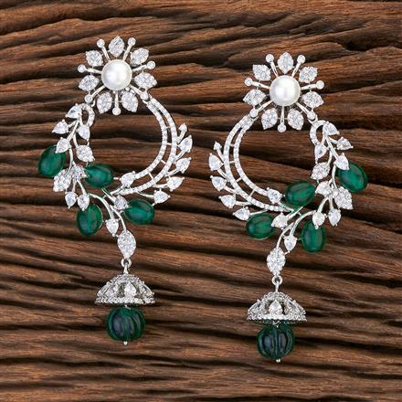 Cubic Zirconia Classic Earring With Rhodium Plating