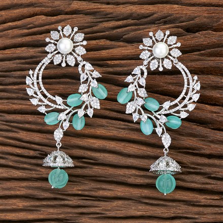 Cubic Zirconia Classic Earring With Rhodium Plating