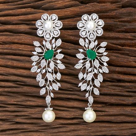 Cubic Zirconia Classic Earring With Rhodium Plating