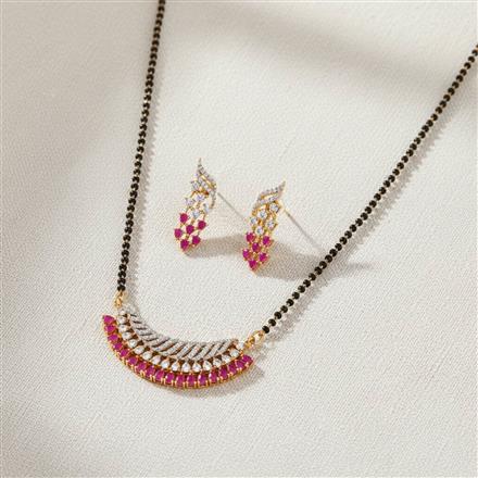 Cubic Zirconia Tanmaniya Mangalsutra With 2 Tone Plating