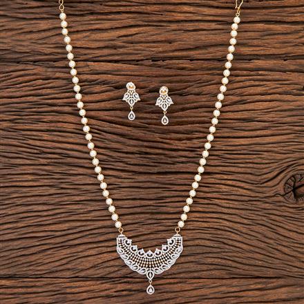 Cubic Zirconia Mala Necklace With 2 Tone Plating