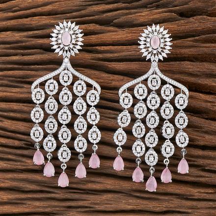 Cubic Zirconia Classic Earring With Rhodium Plating