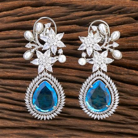 Cubic Zirconia Classic Earring With Rhodium Plating