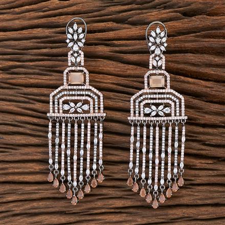 Cubic Zirconia Classic Earring With Black Rose Plating