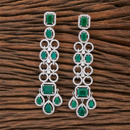 Cubic Zirconia Classic Earring With Rhodium Plating