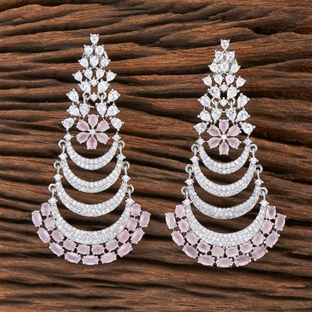 Cubic Zirconia Classic Earring With Rhodium Plating