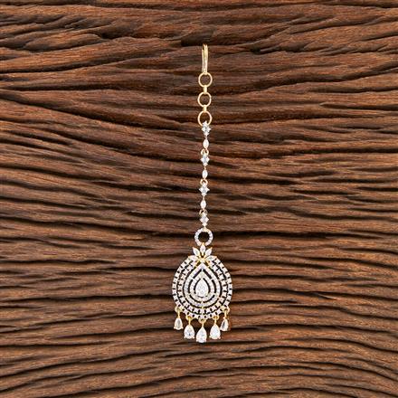 Cubic Zirconia Delicate Tikka With 2 Tone Plating