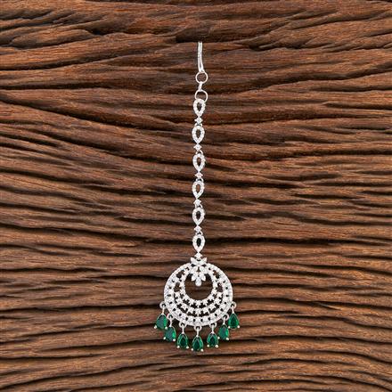 Cubic Zirconia Chand Tikka With Rhodium Plating