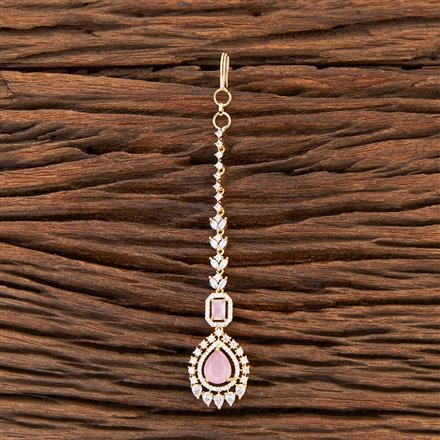 Cubic Zirconia Delicate Tikka With Gold Plating