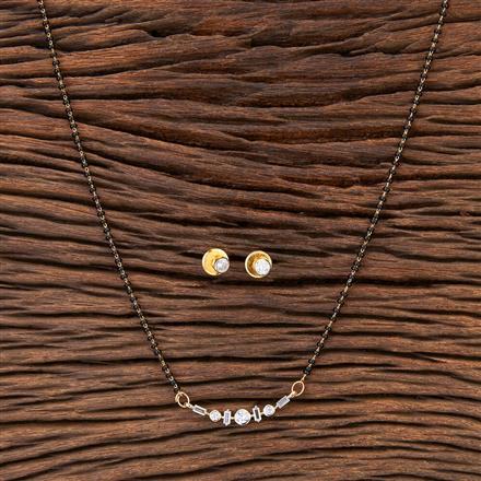 Cubic Zirconia Tanmaniya Mangalsutra With 2 Tone Plating