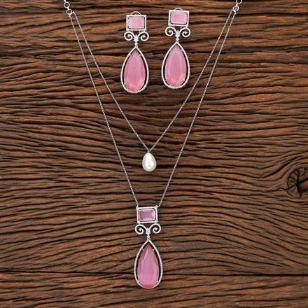 Cubic Zirconia Classic Pendant Set With Rhodium Plating